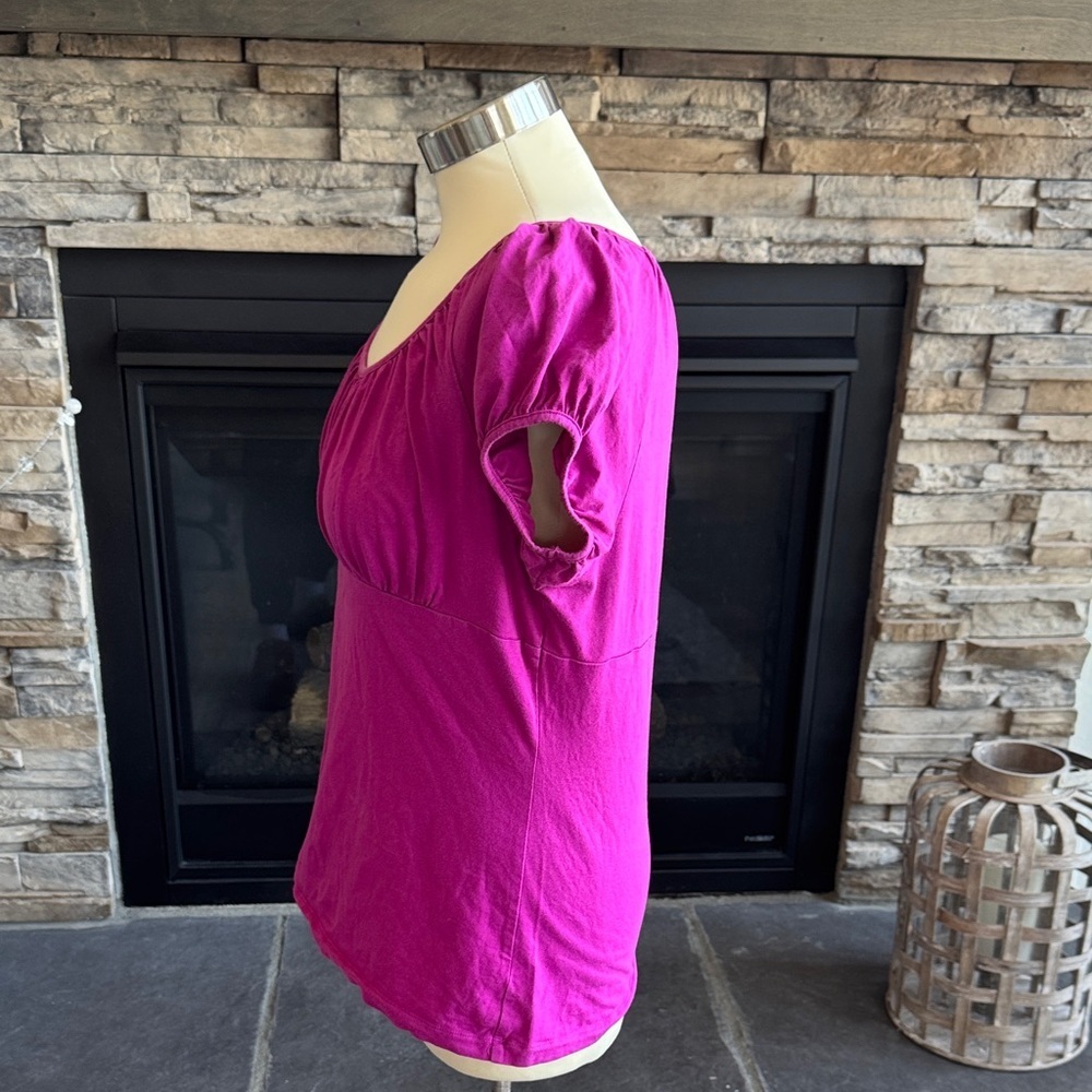 LOFT Fuchsia Scoop Neck Blouse - Picture 6 of 10